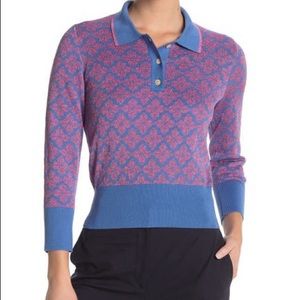 New Kate Spade Floral Spade Polo Sweater - sz M